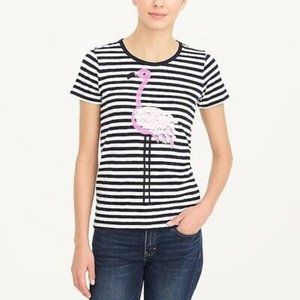 NWT J. Crew Factory Striped Flamingo T-Shirt